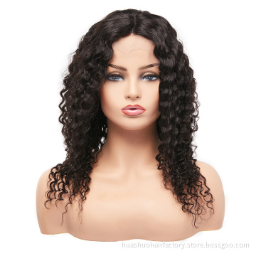 Huashuo Highest Discounts Factory Dropship Brazilian Virgin Human Hair Lace Front Wig Curly Deep Wave 360 Lace Front Wigs